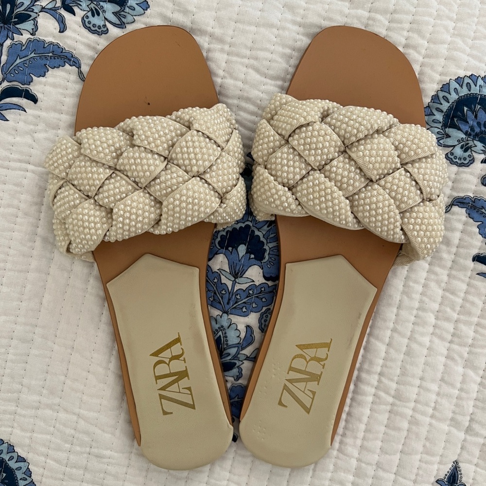 Zara Pearl Slide Sandals